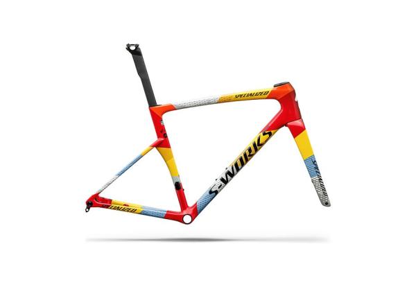 Specialized S-Works Tarmac SL9 Team Replica Frameset - SD Worx - Protime GLOSS VIVID RED / YELLOW / DOLOMITE METALLIC 56