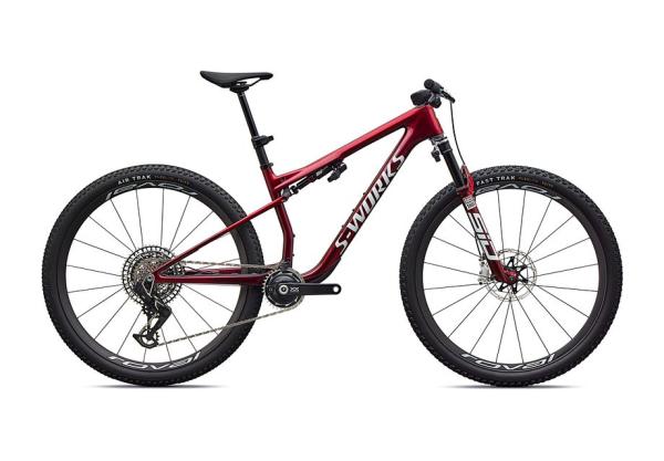 Specialized S-Works Epic 9 GLOSS RED TINT OVER RED REFLEX PEARL EDGE FADE / METALLIC WHITE SILVER XL