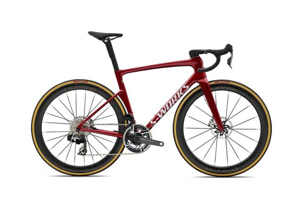 Specialized S-Works Tarmac SL9 - SRAM RED AXS GLOSS RUBY METALLIC / WHITE SILVER METALLIC 44
