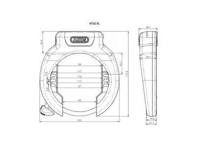 Abus Lock ABUS Ring 4750XL with RIB Lock T82 Black Produktbild 2